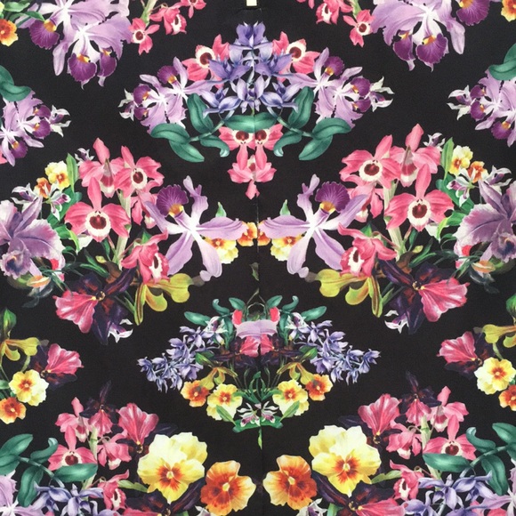 Ted Baker floral print blouse long sleeve with ribbed cuff size 1 (approx 4 US) - Picture 8 of 15